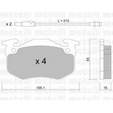 22-0036-2 METELLI Комплект тормозных колодок, дисковый тормоз