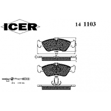 141103 ICER Комплект тормозных колодок, дисковый тормоз
