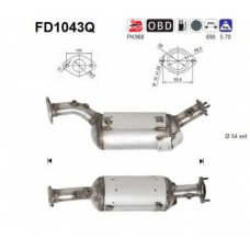 FD1043Q AS Сажевый / частичный фильтр, система выхлопа ОГ