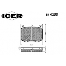 180255 ICER Комплект тормозных колодок, дисковый тормоз