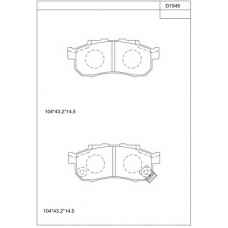 KD1545 ASIMCO Комплект тормозных колодок, дисковый тормоз