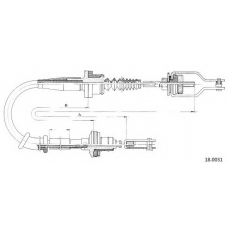 18.0031 CABOR Трос, управление сцеплением