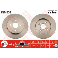 DF4832 TRW Тормозной диск