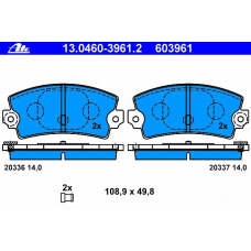 13.0460-3961.2 ATE Комплект тормозных колодок, дисковый тормоз
