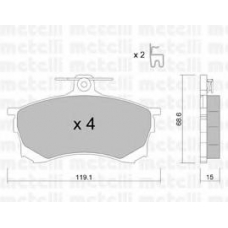 22-0250-0 METELLI Комплект тормозных колодок, дисковый тормоз