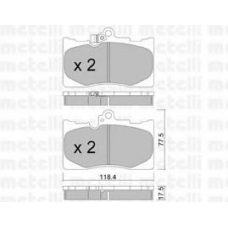22-0799-0 METELLI Комплект тормозных колодок, дисковый тормоз
