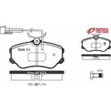 0303.02 METZGER Комплект тормозных колодок, дисковый тормоз