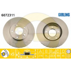 6072311 GIRLING Тормозной диск