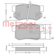 1170337 METZGER Комплект тормозных колодок, дисковый тормоз