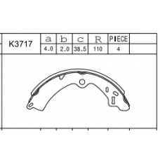 K3717 ASIMCO Комплект тормозных колодок
