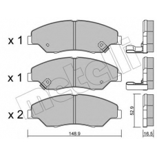 22-0376-0 METELLI Комплект тормозных колодок, дисковый тормоз