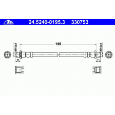 24.5240-0195.3 ATE Тормозной шланг