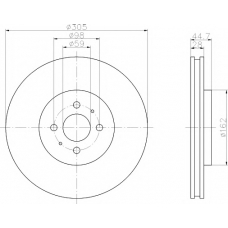 8DD 355 106-201 HELLA PAGID Тормозной диск