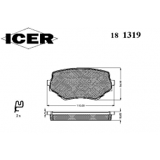 181319 ICER Комплект тормозных колодок, дисковый тормоз