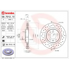 09.7012.1X BREMBO Тормозной диск