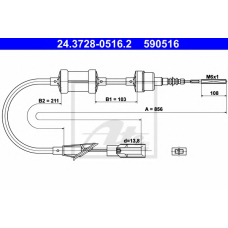 24.3728-0516.2 ATE Трос, управление сцеплением