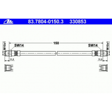 83.7804-0150.3 ATE Тормозной шланг