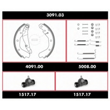SPK 3091.03 WOKING Комплект тормозов, барабанный тормозной механизм