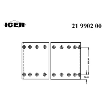 21 9902 00 ICER Комплект тормозных башмаков, барабанные тормоза