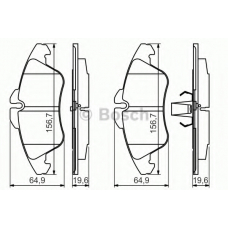 0 986 494 504 BOSCH Комплект тормозных колодок, дисковый тормоз