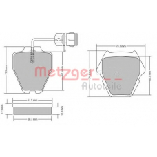 1170364 METZGER Комплект тормозных колодок, дисковый тормоз