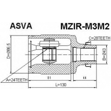 MZIR-M3M2 ASVA Шарнирный комплект, приводной вал