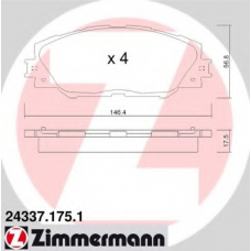 24337.175.1 ZIMMERMANN Комплект тормозных колодок, дисковый тормоз