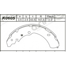 K0605 ASIMCO Комплект тормозных колодок