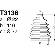 T3136 DEPA Комплект пылника, приводной вал