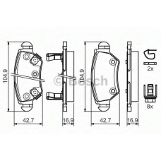 0 986 495 046 BOSCH Комплект тормозных колодок, дисковый тормоз