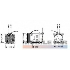 5900K052 VAN WEZEL Компрессор, кондиционер