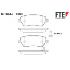 BL1876A4 FTE Комплект тормозных колодок, дисковый тормоз