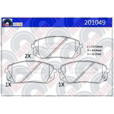 201049 GALFER Комплект тормозных колодок, дисковый тормоз