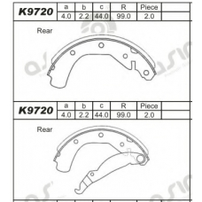 K9720 ASIMCO Комплект тормозных колодок