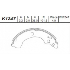 K1247 ASIMCO Комплект тормозных колодок