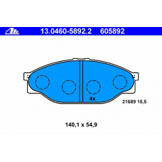 13.0460-5892.2 ATE Комплект тормозных колодок, дисковый тормоз