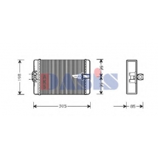 129330N AKS DASIS Теплообменник, отопление салона