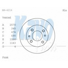 BR-4216 KAVO PARTS Тормозной диск