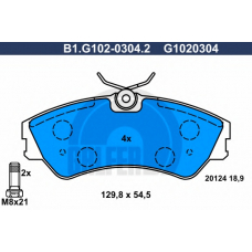 B1.G102-0304.2 GALFER Комплект тормозных колодок, дисковый тормоз