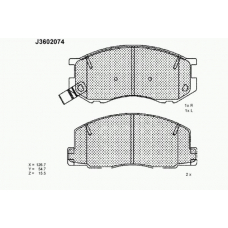 J3602074 NIPPARTS Комплект тормозных колодок, дисковый тормоз