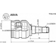 TYIU-110 ASVA Шарнирный комплект, приводной вал