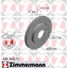 400.3602.52 ZIMMERMANN Тормозной диск