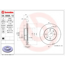 09.9998.10 BREMBO Тормозной диск