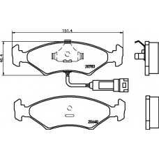 8DB 355 017-371 HELLA PAGID Комплект тормозных колодок, дисковый тормоз