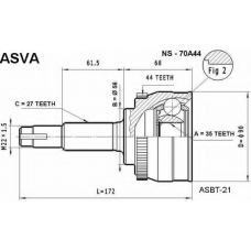 NS-70A44 ASVA Шарнирный комплект, приводной вал