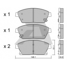 BPOP-1015 AISIN Комплект тормозных колодок, дисковый тормоз