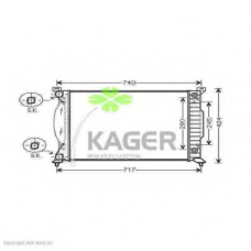 31-0038 KAGER Радиатор, охлаждение двигателя