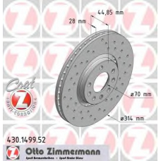 430.1499.52 ZIMMERMANN Тормозной диск