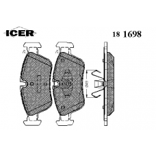 181698 ICER Комплект тормозных колодок, дисковый тормоз