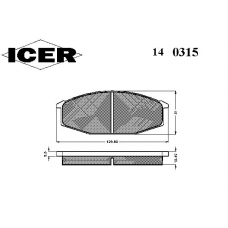 140315 ICER Комплект тормозных колодок, дисковый тормоз